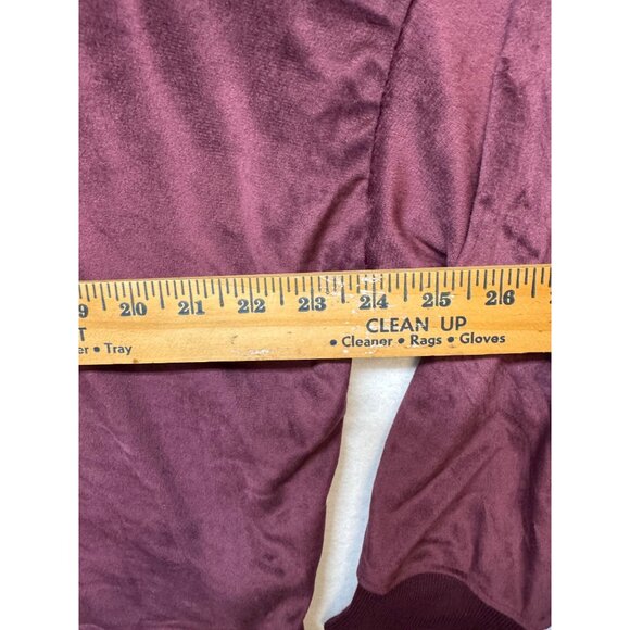 Joyspun Womens Velour Pullover Sweatshirt Burgundy Gold Joy Embroidery 2X/3X - Picture 8 of 12